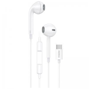 Hands Free Stereo Foneng T15 Heavy Bass USB C με Μικρόφωνο 1.2m Λευκό