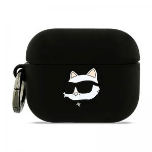 Θήκη Σιλικόνης Karl Lagerfeld Apple AirPods Pro 3 (2025) Choupette Head 3D Μαύρο