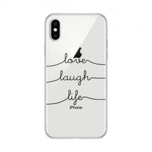 Θήκη TPU inos Apple iPhone XS Max Art Theme Love-Laugh-Life