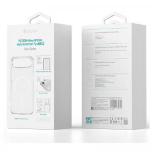 Φορτιστής Ταξιδίου Ταχείας Φόρτισης Devia PD 30W & Θήκη ShockProof & Tempered Glass & Camera Cover Apple iPhone 17 Air Pack Λευκό