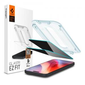 Tempered Glass Full Face Spigen Glas.tR EZ-FIT Privacy Apple iPhone 16 Pro Max (2 τεμ.)