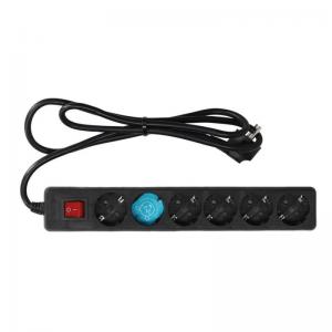 Πολύπριζο GSC 6 Θέσεων με Διακόπτη & Καλώδιο 1.5m (3 x 1.5mm) Μαύρο