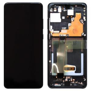 Οθόνη με Touch Screen & Μπροστινή Πρόσοψη (Χωρίς Μπροστινή Κάμερα) Samsung G988F Galaxy S20 Ultra Μαύρο (Original)