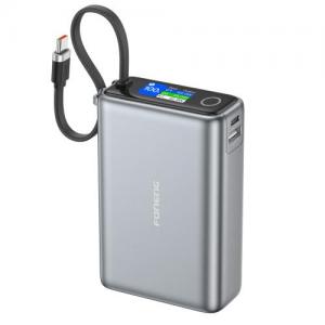 Φορτιστής Ανάγκης Foneng PX132 65W 20000mAh με 3 Θύρες & Έγχρωμη Οθόνη Σκούρο Γκρι