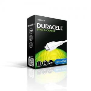 Καλώδιο Σύνδεσης USB 2.0 Duracell USB A σε Micro USB 2m Λευκό