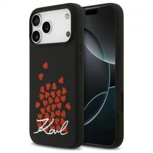 Θήκη Σιλικόνης Karl Lagerfeld Magsafe Apple iPhone 17 Pro Max Heart Sign Logo Μαύρο