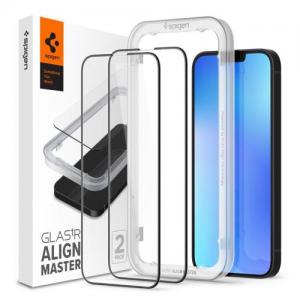 Tempered Glass Full Face Spigen Glas.tR Align Master Apple iPhone 13/ 13 Pro/ 14/ 16e Μαύρο (2 τεμ.)