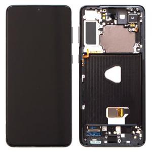 Οθόνη με Touch Screen & Μπροστινή Πρόσοψη (Χωρίς Selfie Κάμερα) Samsung G996B Galaxy S21 Plus 5G Μαύρο (Original)