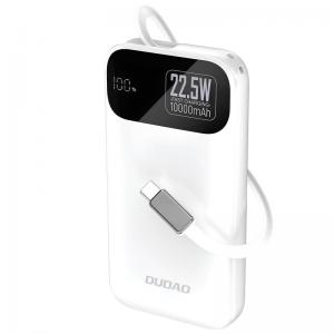 Φορτιστής Ανάγκης Dudao K31 22.5W 10000mAh PD QC με Ενσωματωμένο Retractable Καλώδιο Λευκό