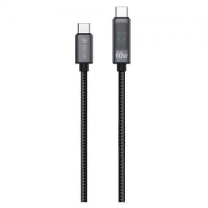 Καλώδιο Σύνδεσης USB 2.0 Devia EC313 Metal Woven USB C σε USB C PD 60W με Οθόνη 1.2m Extreme Μαύρο