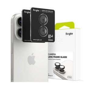 Tempered Glass Ringke Lens Frame για Τζαμάκι Κάμερας Apple iPhone 17 Μαύρο (2 τεμ.)