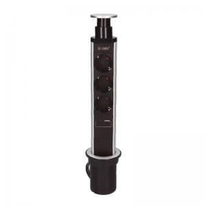 Πολύπριζο GSC 3 Θέσεων με Κουμπί On/Off, Θύρες USB A & USB C & Καλώδιο 1.4m (3 x 1.5mm) Μαύρο-Γκρι