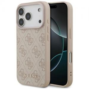 Θήκη PU Guess Apple iPhone 17 Pro Hardcase Classic 4G Ροζ