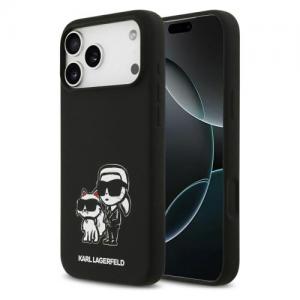 Θήκη Σιλικόνης Karl Lagerfeld Apple iPhone 17 Pro Max Sketch & Logo Karl & Choupette Μαύρο