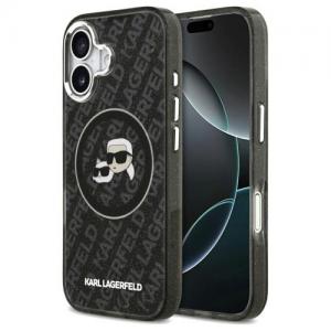 Θήκη Σιλικόνης Karl Lagerfeld Magsafe Apple iPhone 17 Glitter Karl & Choupette Heads Μαύρο