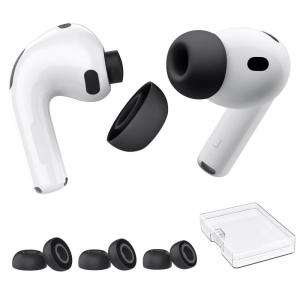 Eartips Σιλικόνης AhaStyle WG187 Apple AirPods Pro 3 S/ M/ L Μαύρο (3 ζεύγη)