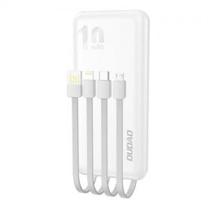 Φορτιστής Ανάγκης Dudao K6Pro 15W 10000mAh με 4 Ενσωματωμένα Καλώδια Λευκό
