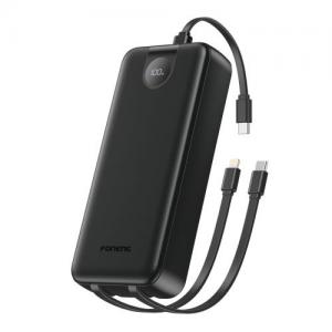 Φορτιστής Ανάγκης Foneng PX107 22.5W 20000mAh με 3 Ενσωματωμένα Καλώδια Μαύρο