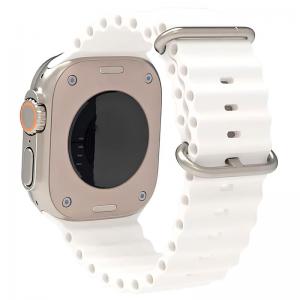 Λουράκι Σιλικόνης Ocean για Apple Watch 44/ 45/ 46/ 49mm Λευκό (Ασυσκεύαστο)
