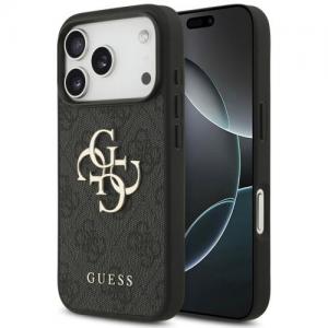 Θήκη PU Guess Apple iPhone 17 Pro Hardcase Big Logo 4G Μαύρο