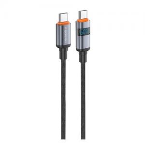 Καλώδιο Σύνδεσης USB 2.0 Foneng X116 Power Display Aluminum Alloy Braided USB C σε USB C 60W 1.2m Μαύρο