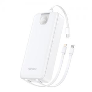 Φορτιστής Ανάγκης Foneng PX107 22.5W 20000mAh με 3 Ενσωματωμένα Καλώδια Λευκό