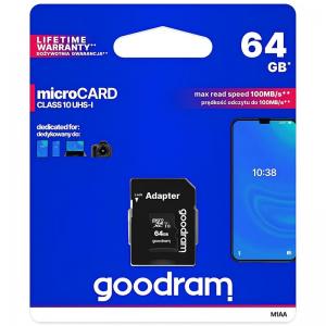 Κάρτα μνήμης Micro SDXC C10 UHS-1 GoodRam 100MB/s 64GB + 1 ADP