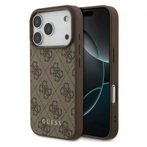 Θήκη PU Guess Apple iPhone 17 Pro Hardcase Classic Logo 4G Καφέ