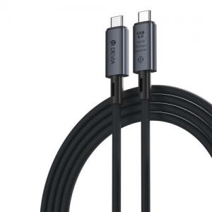 Καλώδιο Σύνδεσης USB 4.0 Devia EC641 Braided USB C σε USB C 1m Extreme Μαύρο