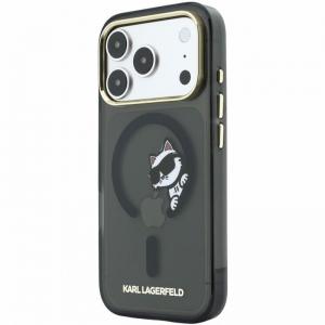 Θήκη PC/TPU Karl Lagerfeld Apple iPhone 18 Pro Max/ 17 Pro Max Magsafe IML Peekaboo Print & Metal Frame Choupette Μαύρο