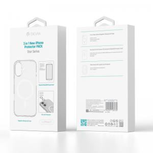 Θήκη TPU & PC Shock Proof Devia Magnetic & Tempered Glass & Camera Cover Apple iPhone 17 Star Pack Διάφανο
