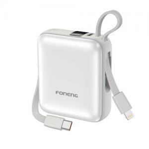 Φορτιστής Ανάγκης Foneng PX115 Mini PD 22.5W 10000mAh με 2 Ενσωματωμένα Καλώδια Χρύσο