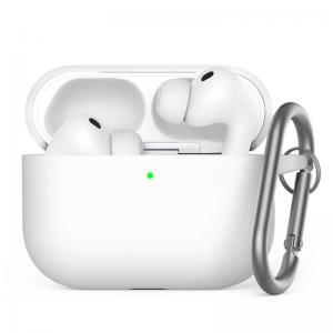Θήκη Σιλικόνης AhaStyle WG184 Apple AirPods Pro 3 Premium με Γάντζο Λευκό
