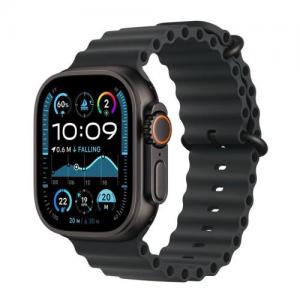 Apple Watch Ultra 2 49mm Titanium Μαύρο με Band Μπλε-Μαύρο