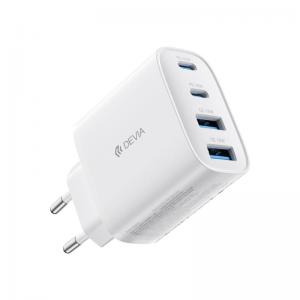 Φορτιστής Ταξιδίου Ταχείας Φόρτισης Devia RCE-4001AACCL με Τετραπλή Έξοδο 2xUSB A & 2xUSB C PD QC 40W Pro1 Λευκό