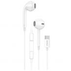 Hands Free Stereo Foneng T15 Heavy Bass USB C με Μικρόφωνο 1.2m Λευκό
