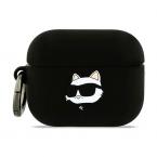 Θήκη Σιλικόνης Karl Lagerfeld Apple AirPods Pro 3 (2025) Choupette Head 3D Μαύρο