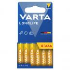 Μπαταρία Alkaline Varta Longlife AAA LR03 Plastic Free (6 τεμ)