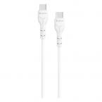 Καλώδιο Σύνδεσης USB 2.0 Devia EC151 USB C σε USB C 1m Kintone Eco-Friendly Λευκό