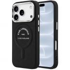 Θήκη TPU Karl Lagerfeld Apple iPhone 18 Pro/ 17 Pro MagSafe Leather Ring RSG Logo Μαύρο