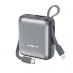Φορτιστής Ανάγκης Foneng PX115 Mini PD 22.5W 10000mAh με 2 Ενσωματωμένα Καλώδια Σκούρο Γκρι
