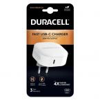 Φορτιστής Ταξιδίου Duracell με Έξοδο USB C PD 20W Λευκό