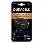 Φορτιστής Ταξιδίου Ταχείας Φόρτισης Duracell PD 30W με Έξοδο USB A & Έξοδο USB C Μαύρο