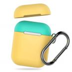 Θήκη Σιλικόνης AhaStyle PT46 Apple AirPods Tone με Γάντζο Κίτρινο-Φυστικί