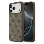 Θήκη PU Guess Apple iPhone 17 Pro Max Hardcase Classic Logo 4G Καφέ