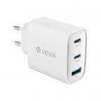 Φορτιστής Ταξιδίου Ταχείας Φόρτισης Devia RCE-6505ACCL με Τριπλή Έξοδο USB A & 2xUSB C GaN PD 65W Extreme Λευκό