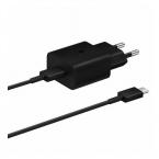 Φορτιστής Ταξιδίου Ταχείας Φόρτισης Samsung EP-T1510 15W με Έξοδο USB C 3A & Καλώδιο USB C Μαύρο