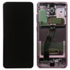 Οθόνη με Touch Screen & Μπροστινή Πρόσοψη Samsung G980F Galaxy S20 Ροζ (Original)
