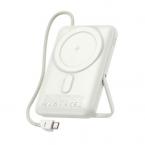 Φορτιστής Ανάγκης Foneng PX119 Magnetic Wireless 22.5W 10000mAh με Ενσωματωμένο Καλώδιο & Stand Ασημί