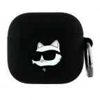 Θήκη Σιλικόνης Karl Lagerfeld Apple AirPods 4 (2024) Choupette Head 3D Μαύρο